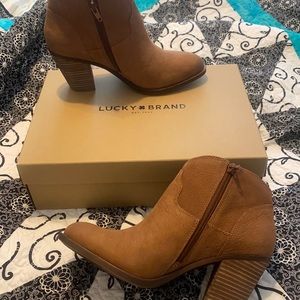NWB Lucky Brand Tan Leather Booties